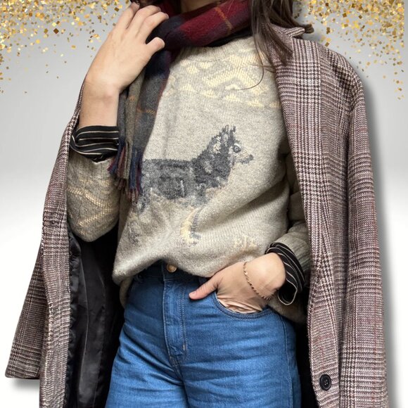 Lauren Ralph Lauren Sweaters - Ralph Lauren Lambswool Nordic Wolf Intarsia Sweater | Chalet Gray Fair Isle (L)